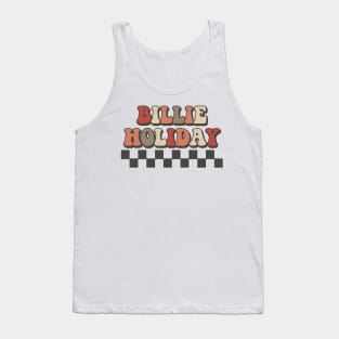 Billie Holiday Checkered Retro Groovy Style Tank Top